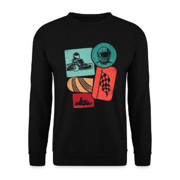 Kart Racing Go-Kart Boys Kids Go-Kart - Unisex Sweatshirt - black - Front - Alina (178cm) & Michal (187cm)