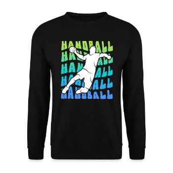 Handballspieler Handballer Kinder Handball Jungen - Unisex Pullover - Schwarz - Vorne - Alina (178cm) & Michal (187cm)