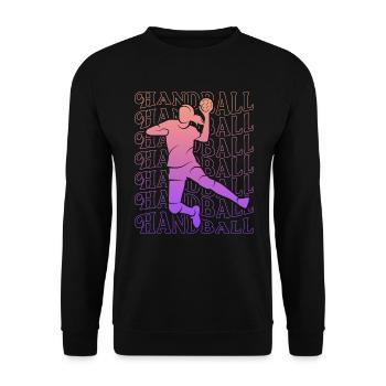Handballspielerin Handballerin Handball Damen - Unisex Pullover - Schwarz - Vorne - Alina (178cm) & Michal (187cm)
