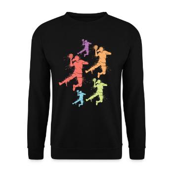 Joueur de handball Joueur de handball Handball Enfants - Sweat-shirt Unisexe - noir - Devant - Alina (178cm) & Michal (187cm)