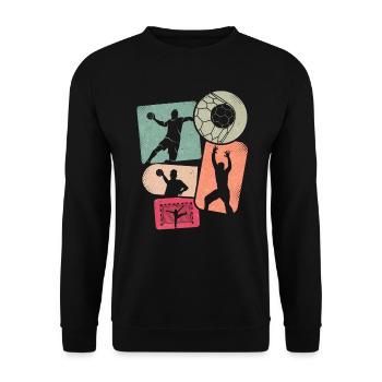 Handballer Handballspieler Kinder Handball Jungen - Unisex Pullover - Schwarz - Vorne - Alina (178cm) & Michal (187cm)
