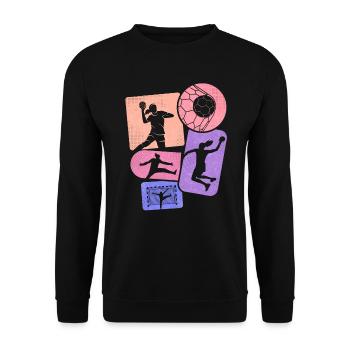 Handballerin Handballspielerin Handball Mädchen - Unisex Pullover - Schwarz - Vorne - Alina (178cm) & Michal (187cm)