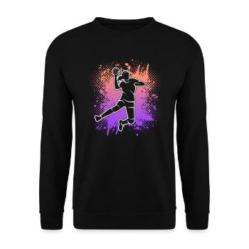 Handballerin Handballspielerin Damen Handball - Unisex Pullover - Schwarz - Vorne - Alina (178cm) & Michal (187cm)