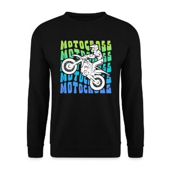 Motocross Dirt Bike Vintage Kids Dirt Biker - Unisex Sweatshirt - black - Front - Alina (178cm) & Michal (187cm)