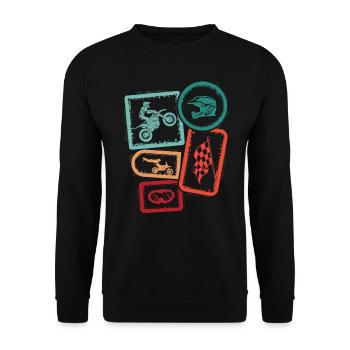 Motocross Dirt Bike Moto Dirt Bike Garçons - Sweat-shirt Unisexe - noir - Devant - Alina (178cm) & Michal (187cm)
