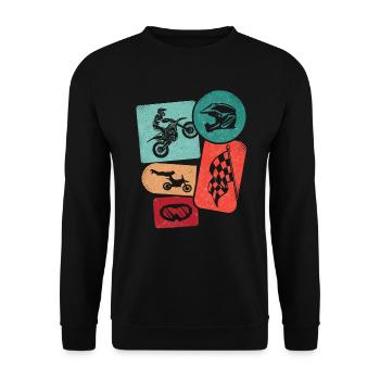 Motocross Dirt Bike Motorcycle Boys Dirt Bike - Unisex Sweatshirt - black - Front - Alina (178cm) & Michal (187cm)