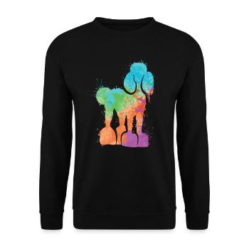 Pudel Liebhaber Hunde Liebhaber Hund Pudel Damen - Unisex Pullover - Schwarz - Vorne - Alina (178cm) & Michal (187cm)