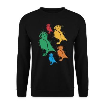 Puffin Puffins Girls Kids Puffin - Unisex Sweatshirt - black - Front - Alina (178cm) & Michal (187cm)