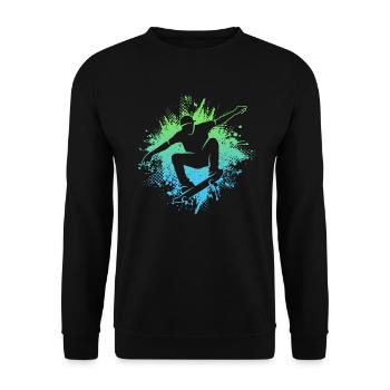 Skateboarder Skateboard Jungen Skater Herren - Unisex Pullover - Schwarz - Vorne - Alina (178cm) & Michal (187cm)