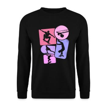 Skateboarder Girl Skater Women Skateboard Girl - Unisex Sweatshirt - black - Front - Alina (178cm) & Michal (187cm)
