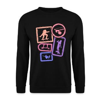Skater Skateboarder Enfants Skateboard Fille - Sweat-shirt Unisexe - noir - Devant - Alina (178cm) & Michal (187cm)