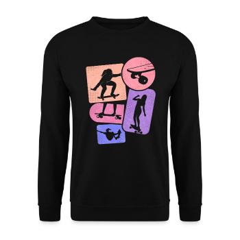Skater Skateboarder Femme Skateboard Fille - Sweat-shirt Unisexe - noir - Devant - Alina (178cm) & Michal (187cm)
