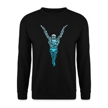 Schwimmen Schwimmsport Jungen Schwimmer Kinder - Unisex Pullover - Schwarz - Vorne - Alina (178cm) & Michal (187cm)