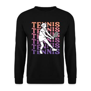 Tennis Player Retro Women's Tennis Player Girl - Unisex Sweatshirt - black - Front - Alina (178cm) & Michal (187cm)
