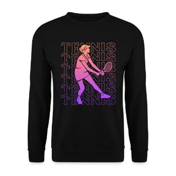 Tennis Player Vintage Tennis Player Girl - Unisex Sweatshirt - black - Front - Alina (178cm) & Michal (187cm)