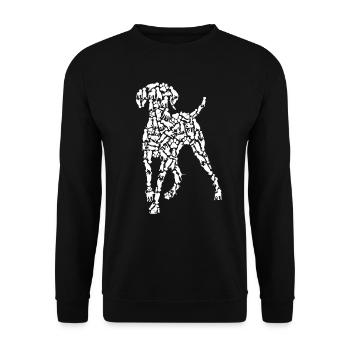 Braque de Weimar Chien Chien Maman Enfants Filles Vizslas - Sweat-shirt Unisexe - noir - Devant - Alina (178cm) & Michal (187cm)