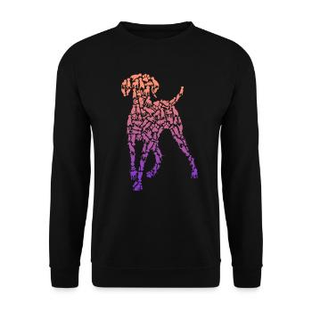 Braque de Weimar chien chien maman dames enfants Vizslas - Sweat-shirt Unisexe - noir - Devant - Alina (178cm) & Michal (187cm)