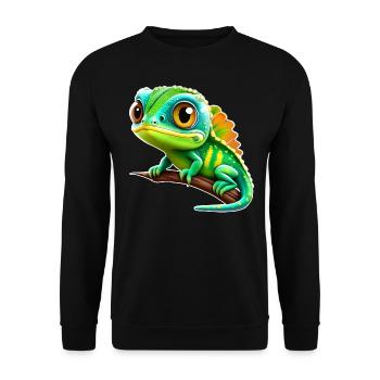 Cuter. Little Iguana - Unisex Sweatshirt - black - Front - Alina (178cm) & Michal (187cm)