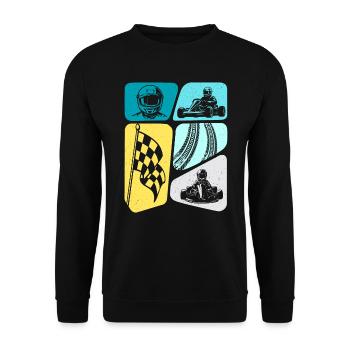 Kart Racing Go Karts Motorsport Go-Kart Garçon - Sweat-shirt Unisexe - noir - Devant - Alina (178cm) & Michal (187cm)