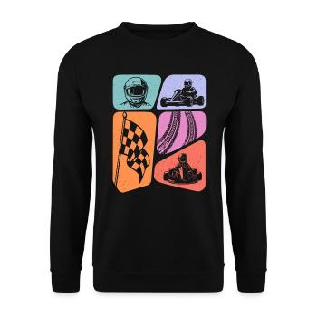 Kart Racing Go Karts Motorsport Go-Kart Garçons - Sweat-shirt Unisexe - noir - Devant - Alina (178cm) & Michal (187cm)