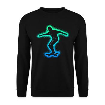 Skating Skateboarder Skater Boys Skateboard - Unisex Sweatshirt - black - Front - Alina (178cm) & Michal (187cm)