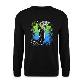 Basketball Jungen Kinder Basketballspieler Herren - Unisex Pullover - Schwarz - Vorne - Alina (178cm) & Michal (187cm)