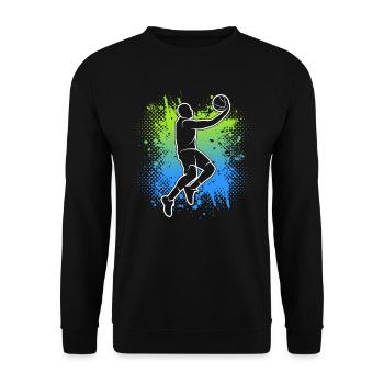 Basketball Kinder Jungen Basketballer Herren - Unisex Pullover - Schwarz - Vorne - Alina (178cm) & Michal (187cm)
