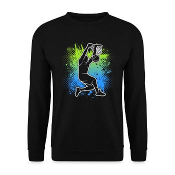 Basketball Jungen Kinder Basketballer Herren - Unisex Pullover - Schwarz - Vorne - Alina (178cm) & Michal (187cm)