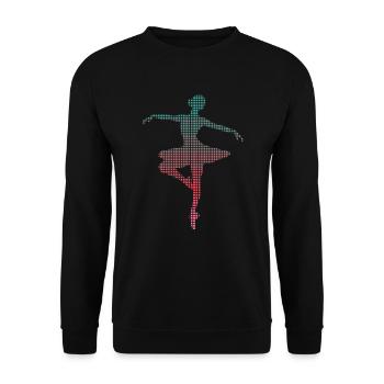 Ballerine Pixélisée Ballet Danseuse Danse Ballet - Sweat-shirt Unisexe - noir - Devant - Alina (178cm) & Michal (187cm)