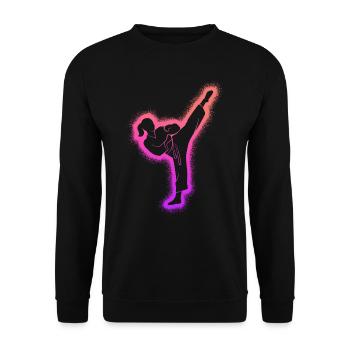 Taekwondo Arts Martiaux Femmes Enfants Filles Karaté - Sweat-shirt Unisexe - noir - Devant - Alina (178cm) & Michal (187cm)