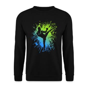 Muay Thai Arts Martiaux Enfants Garçons Kickboxing - Sweat-shirt Unisexe - noir - Devant - Alina (178cm) & Michal (187cm)
