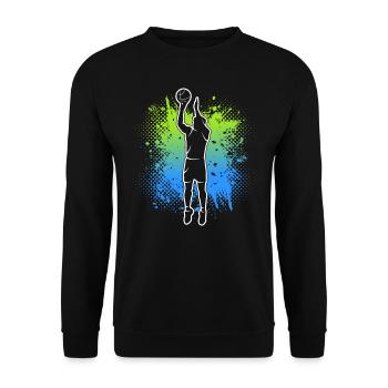 Basketball Kinder Jungen Basketballspieler Herren - Unisex Pullover - Schwarz - Vorne - Alina (178cm) & Michal (187cm)