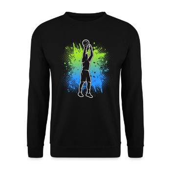 Basketball Kinder Herren Basketballspieler Jungen - Unisex Pullover - Schwarz - Vorne - Alina (178cm) & Michal (187cm)