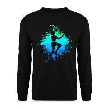 Basketball Bball Herren Kinder Basketballer Jungen - Unisex Pullover - Schwarz - Vorne - Alina (178cm) & Michal (187cm)