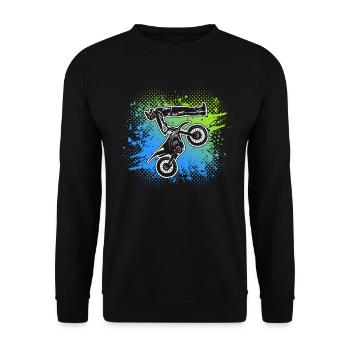 motocross moto conduite garçons dirt biker - Sweat-shirt Unisexe - noir - Devant - Alina (178cm) & Michal (187cm)