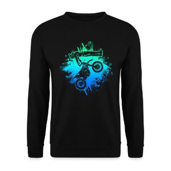Motocross Moto Conduite Garçons Hommes Dirt Biker - Sweat-shirt Unisexe - noir - Devant - Alina (178cm) & Michal (187cm)