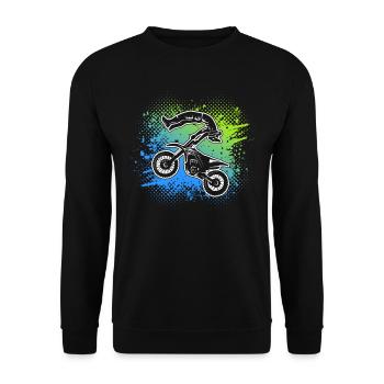 Motocross Moto Conduite Enfants Garçons Dirt Biker - Sweat-shirt Unisexe - noir - Devant - Alina (178cm) & Michal (187cm)