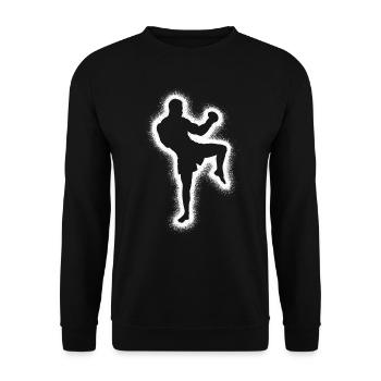 Muay Thai Kampfsport Kickboxer Herren Kickboxen - Unisex Pullover - Schwarz - Vorne - Alina (178cm) & Michal (187cm)