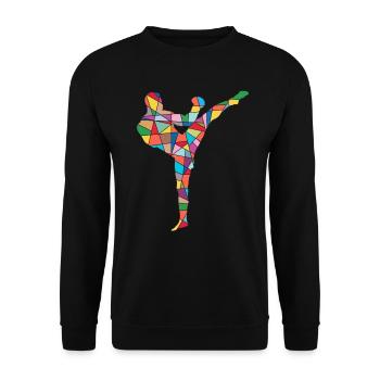 Muay Thai Kickboxer Arts Martiaux Enfants Kickboxing - Sweat-shirt Unisexe - noir - Devant - Alina (178cm) & Michal (187cm)