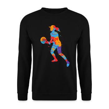 Joueur de padel Filles colorées Padel Tennis - Sweat-shirt Unisexe - noir - Devant - Alina (178cm) & Michal (187cm)