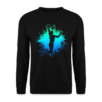 Basketball Bball Kinder Basketballspieler Herren - Unisex Pullover - Schwarz - Vorne - Alina (178cm) & Michal (187cm)