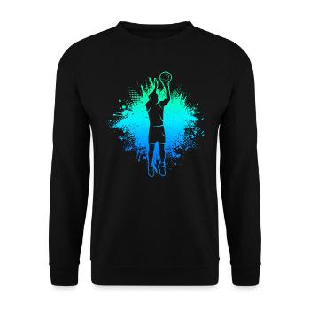 Basketball Bball Joueur de basket-ball masculin Garçons - Sweat-shirt Unisexe - noir - Devant - Alina (178cm) & Michal (187cm)