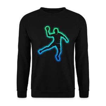 Handballspieler Handballer Kinder Handball Jungen - Unisex Pullover - Schwarz - Vorne - Alina (178cm) & Michal (187cm)