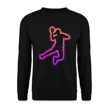 Handball Handballspielerin Mädchen Handballerin - Unisex Pullover - Schwarz - Vorne - Alina (178cm) & Michal (187cm)