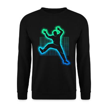 Handballspieler Handballer Jungen Handball Torwart - Unisex Pullover - Schwarz - Vorne - Alina (178cm) & Michal (187cm)