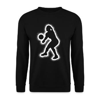 Joueuse de beach-volley Joueuse de volley-ball - Sweat-shirt Unisexe - noir - Devant - Alina (178cm) & Michal (187cm)