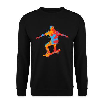 Skating Skateboarder Colorful Skater Skateboard - Unisex Sweatshirt - black - Front - Alina (178cm) & Michal (187cm)