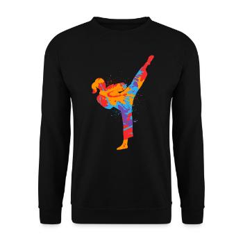 Karaté Fille Artiste Martial Coloré Taekwondo Fille - Sweat-shirt Unisexe - noir - Devant - Alina (178cm) & Michal (187cm)