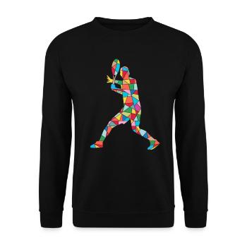 Tennis Spieler Tennistrainer Jungen Tennisspieler - Unisex Pullover - Schwarz - Vorne - Alina (178cm) & Michal (187cm)