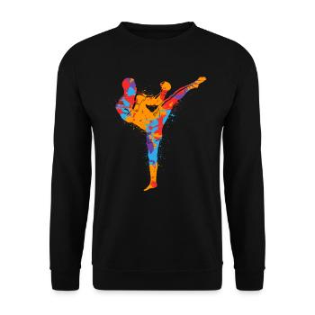 Muay Thai Coloré Kickboxer Arts Martiaux Kickboxing - Sweat-shirt Unisexe - noir - Devant - Alina (178cm) & Michal (187cm)
